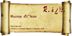 Ruzsa Ákos névjegykártya
