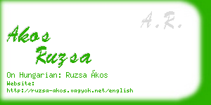 akos ruzsa business card
